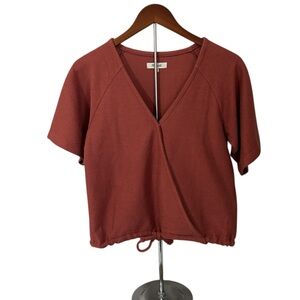 Madewell Brick Faux Wrap Top
